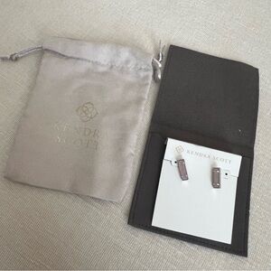 Kendra Scott Rose Quartz Pink and Silver Earrings